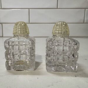Vintage Imperial Glass Co. Salt & Pepper Shakers, Faceted Geometric Art Deco